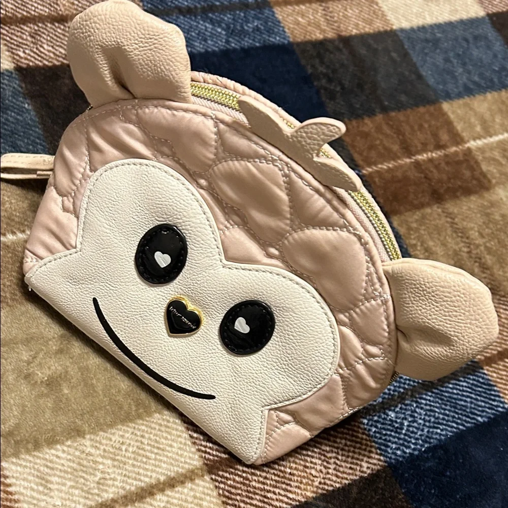 Betsey Johnson Pink Monkey Face Quilted Bag givie - Picture 14 of 14
